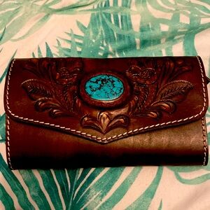 New American darling Wallet purse with turquoise stone decor